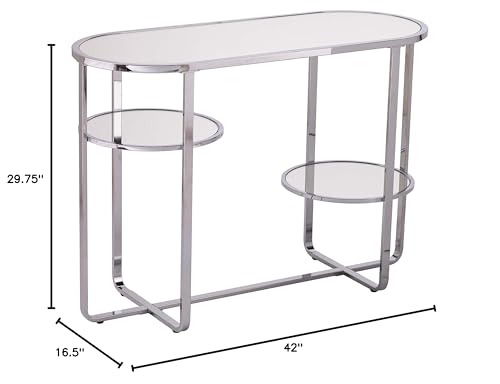SEI Furniture Maxina Console Table, Polished Chrome