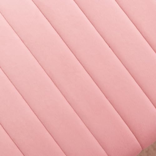 Furnimart 44 Inch Pink Velvet Ottoman Bench, Modern Upholstered Bedroom Benches Footrest Stool Indoor Bench for Entryway Living Room Bedroom Dining Room (Velvet-Pink)