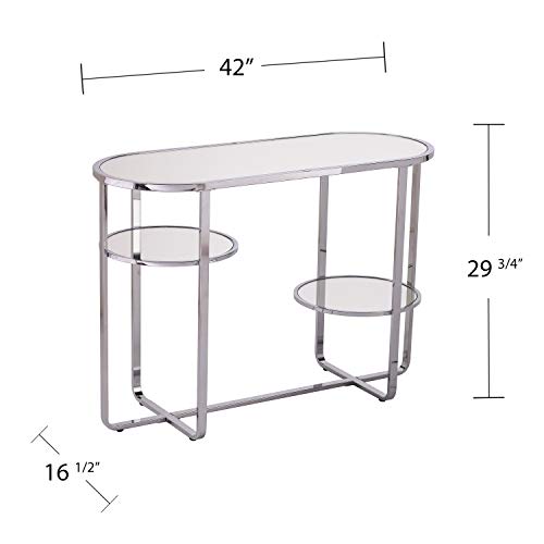 SEI Furniture Maxina Console Table, Polished Chrome