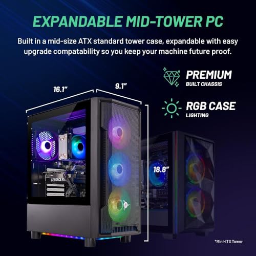 Skytech Shadow Gaming PC Desktop, Intel i5 13400F 2.5 GHz (4.6GHz Turbo Boost), NVIDIA RTX 4060 8GB GDDR6X, 2TB SSD, 32GB DDR5 RAM 5200 RGB, 650W Gold PSU, Wi-Fi, Win 11 Home, V3D Feature on Mobile