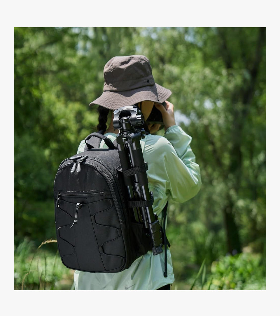 Amazon Basics Backpack for SLR Cameras and Accessories-Solid, Black