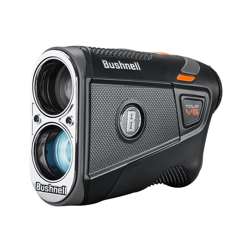 Bushnell Tour V6 Golf Rangefinder Patriot Pack, Visual Jolt Flag Locking, Magnetic Mount, 1300 Yard Range 6X Magnification