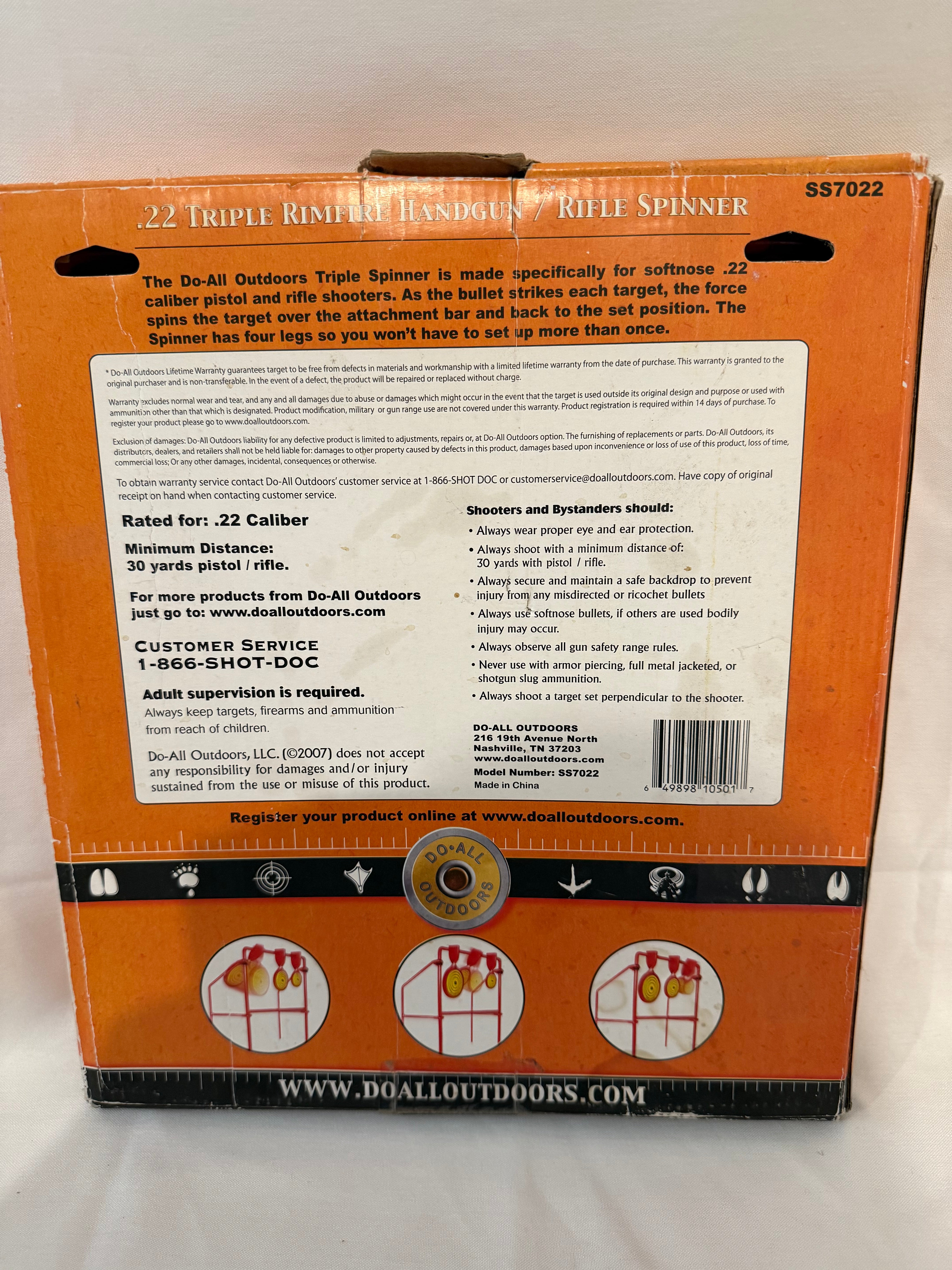 .22 Triple target spinner, Outdoor target practice