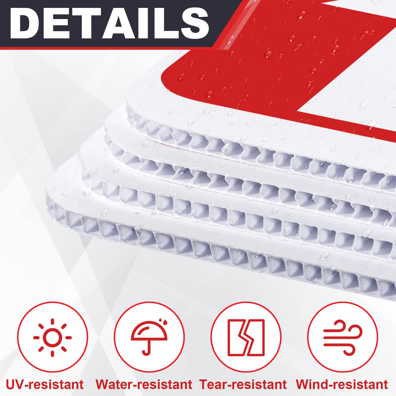 Pinkunn 21 Pack Open House Signs for Real Estate Double Sided Estate Sale Signs with Metal H Stakes 12 x 16'' Weather Proof Open House with Directional Arrows for Yard(Red)