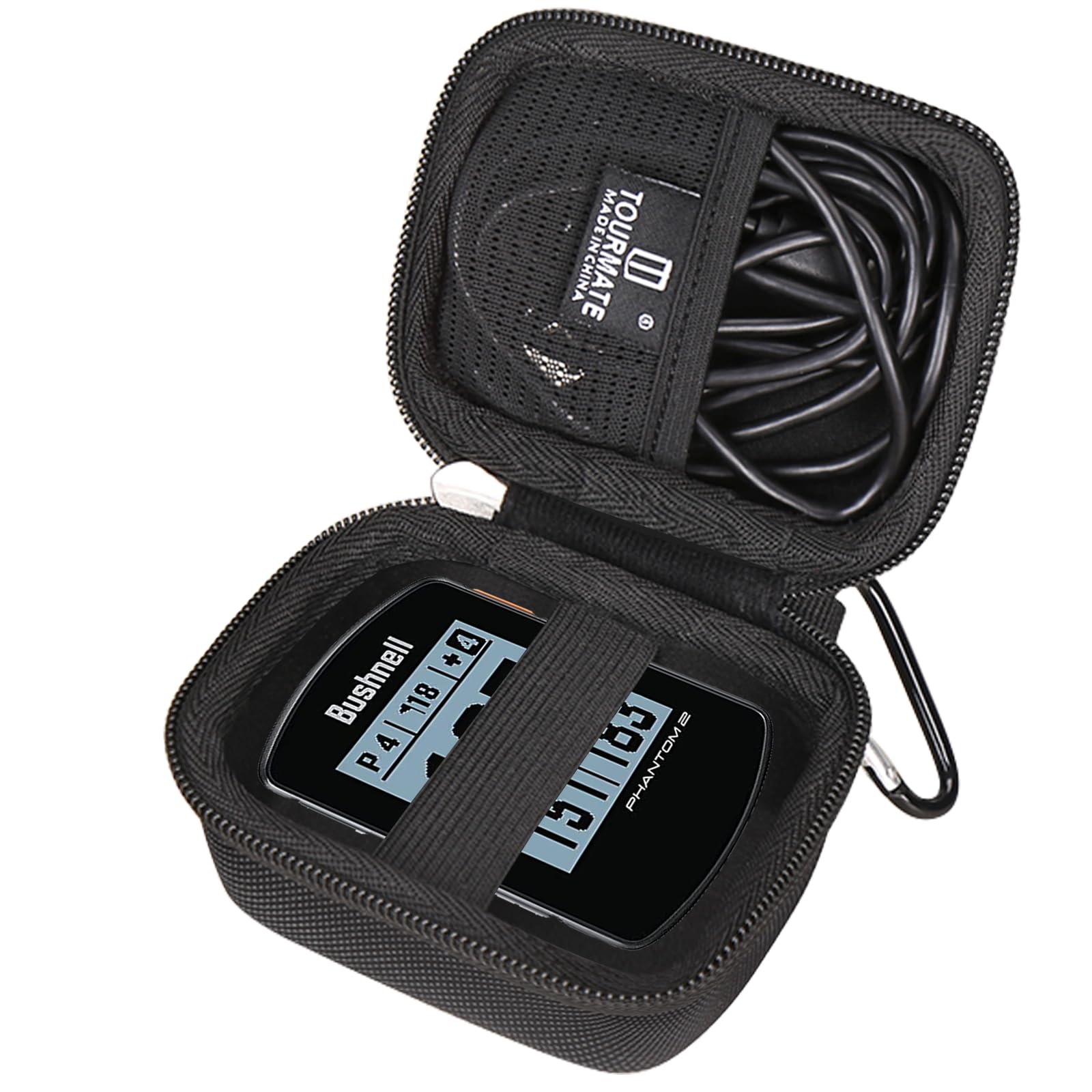 Tourmate Golf GPS Storage Case Compatible for Bushnell Phantom 2 GPS Rangefinder with BITE Magnetic Mount and GreenView with Wearable4U Ultimate 3 Golf Tools Bundle (Black, Case Only)