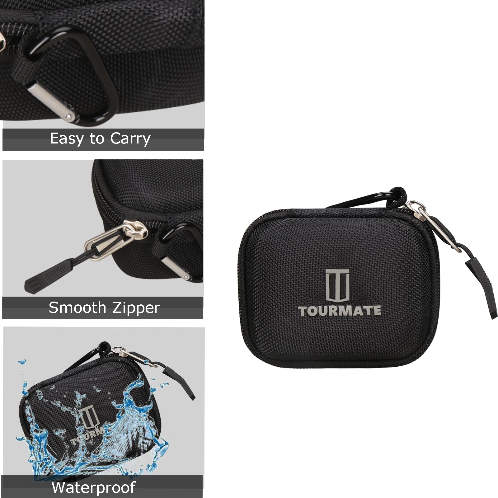 Tourmate Golf GPS Storage Case Compatible for Bushnell Phantom 2 GPS Rangefinder with BITE Magnetic Mount and GreenView with Wearable4U Ultimate 3 Golf Tools Bundle (Black, Case Only)