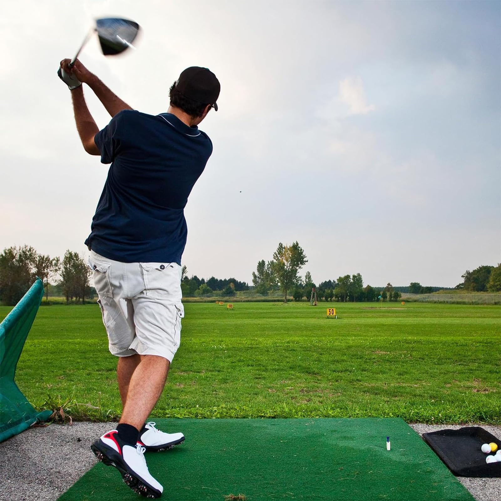 FINGER TEN Golf Rubber Tee Driving Range Value 5 Pack All 1.5'' for Indoor Outdoor Practice Mat, Tee Adaptor White Tee Holder Set for Hitting Mats (Pure White 5 Pack All 1.5'')