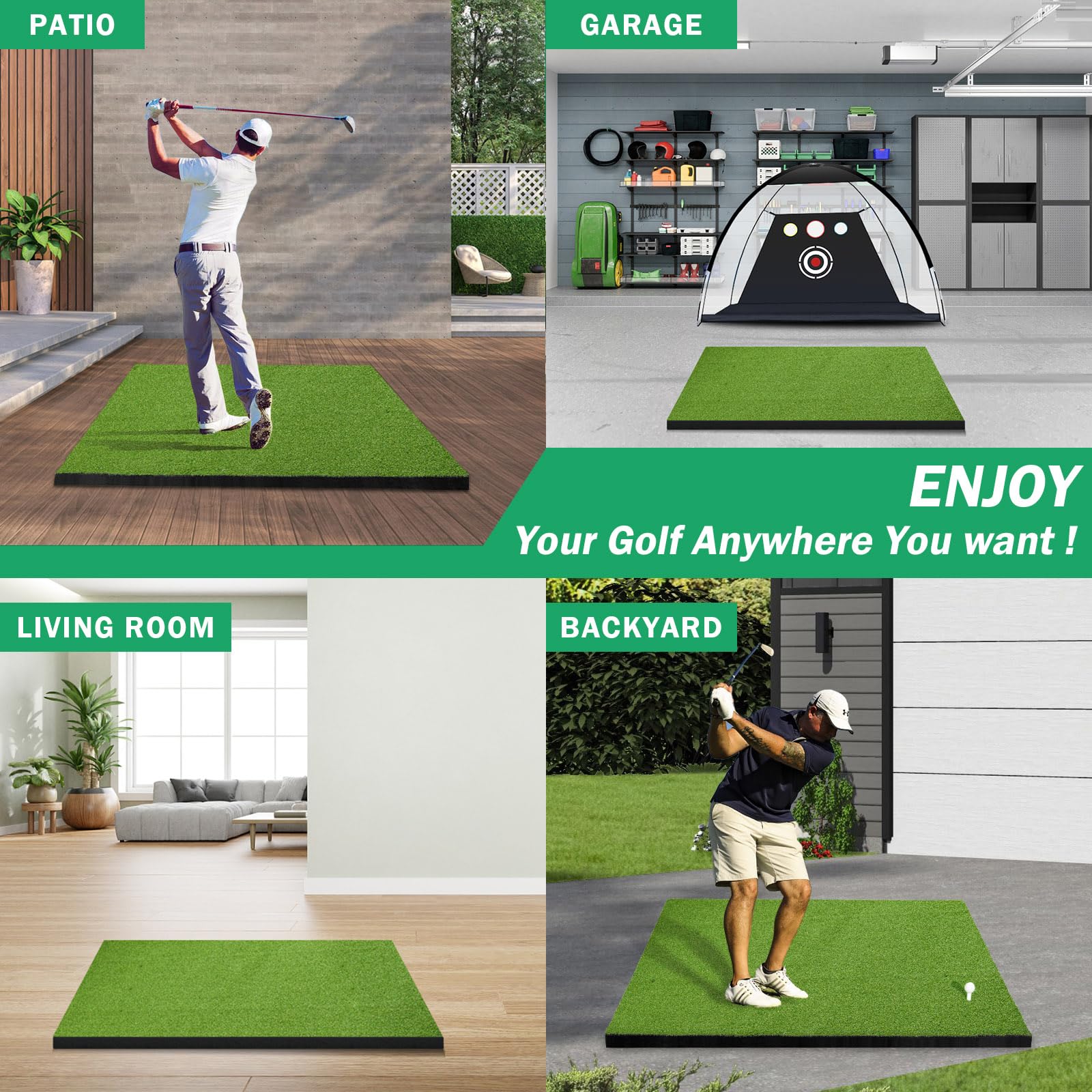 Golf Mat, ADDplus 5x4ft 31MM Thickened Golf Practice Mats, Home Training Mats Improve Golf-Lover Batting and Swing Skill, Golf Hitting Mat for Backyard, Garage Indoor Outdoor Training