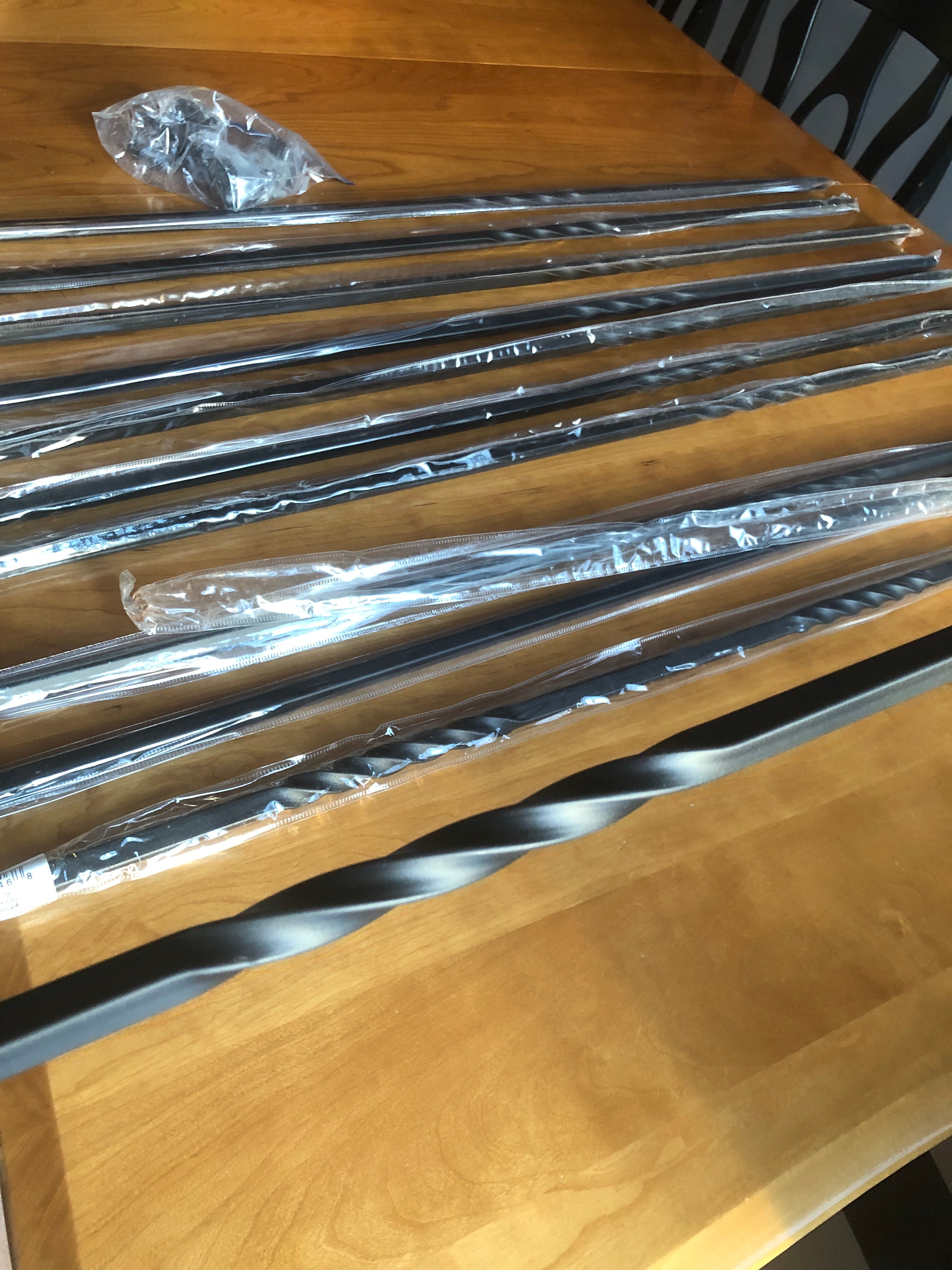 Iron balusters and hardware, satin black