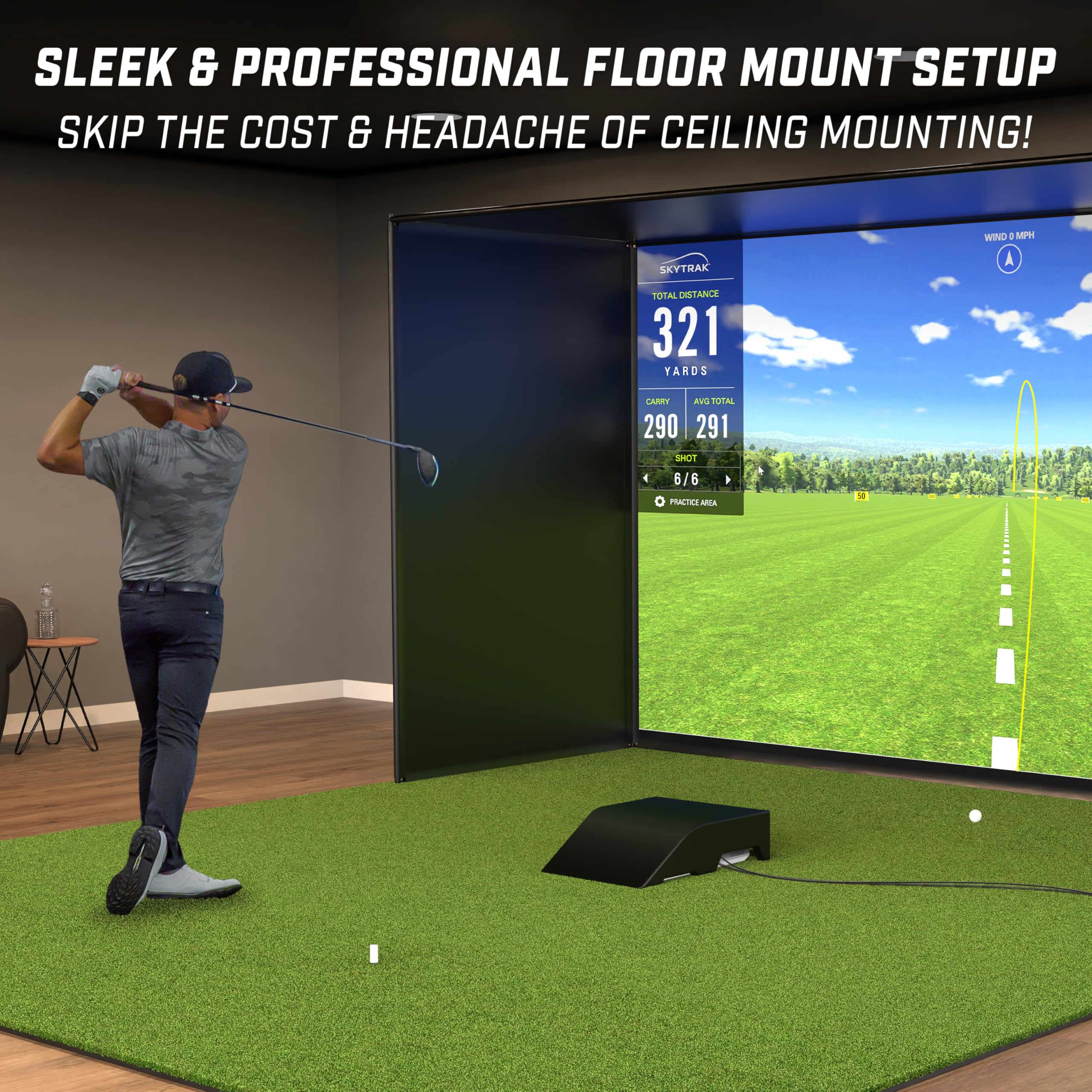 GoSports Golf Simulator Projector Cover - Floor Mounted Enclosure for LED Projectors