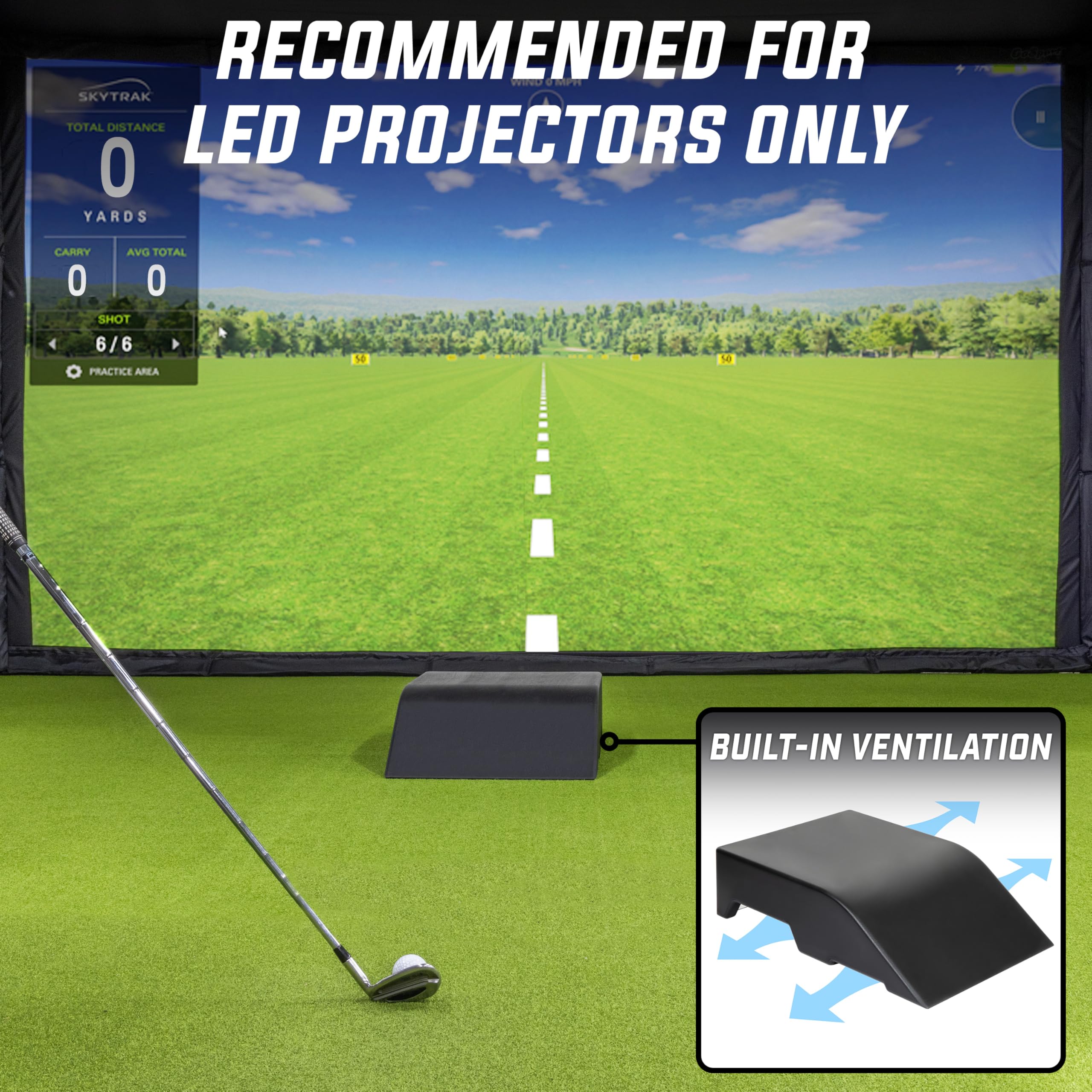 GoSports Golf Simulator Projector Cover - Floor Mounted Enclosure for LED Projectors