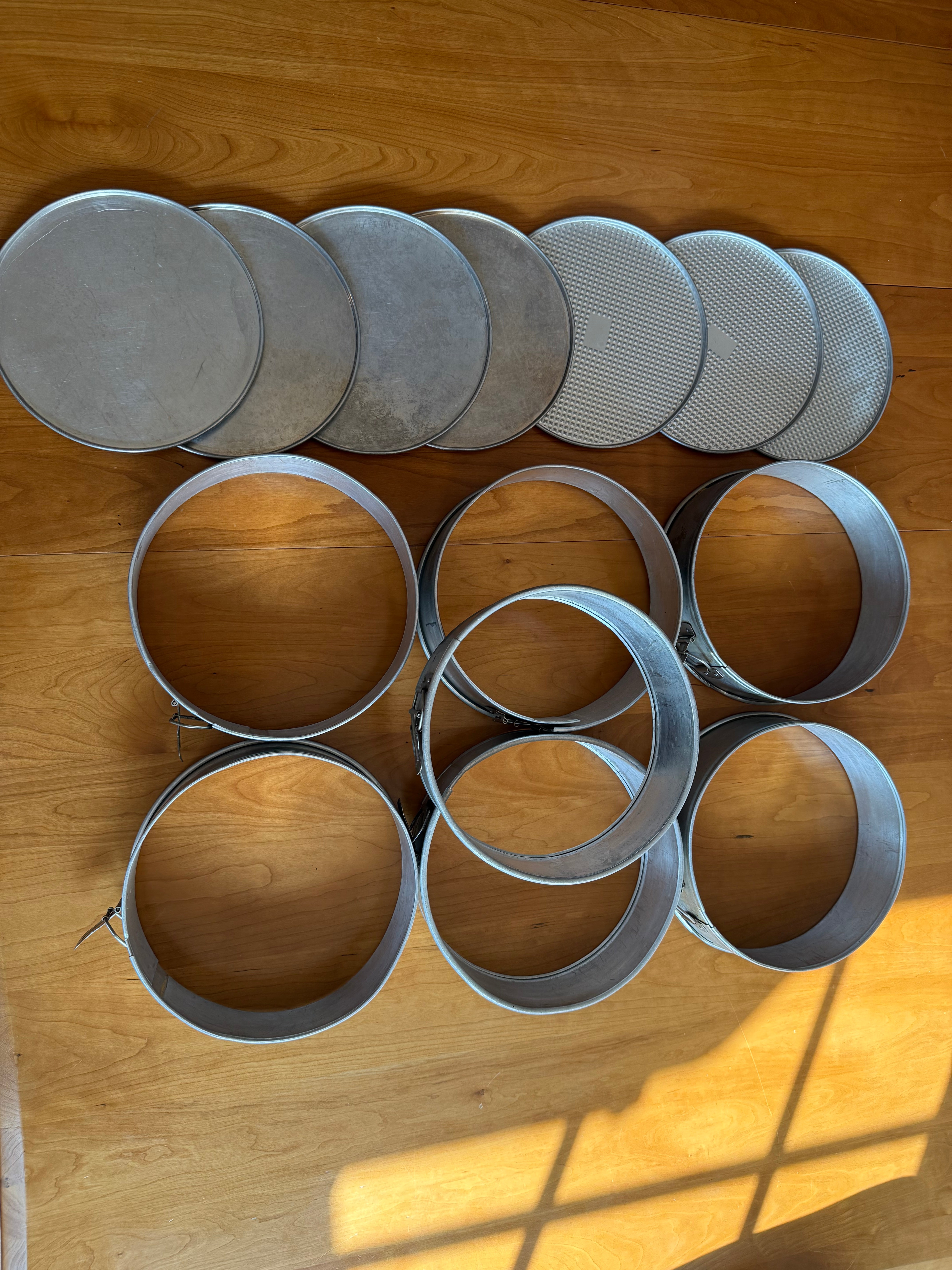 10" x 3" Aluminum Springform Cake Pans, 7 pans for one price