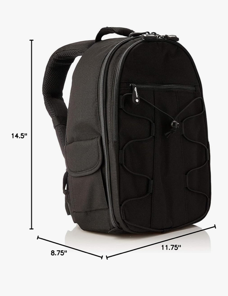 Amazon Basics Backpack for SLR Cameras and Accessories-Solid, Black