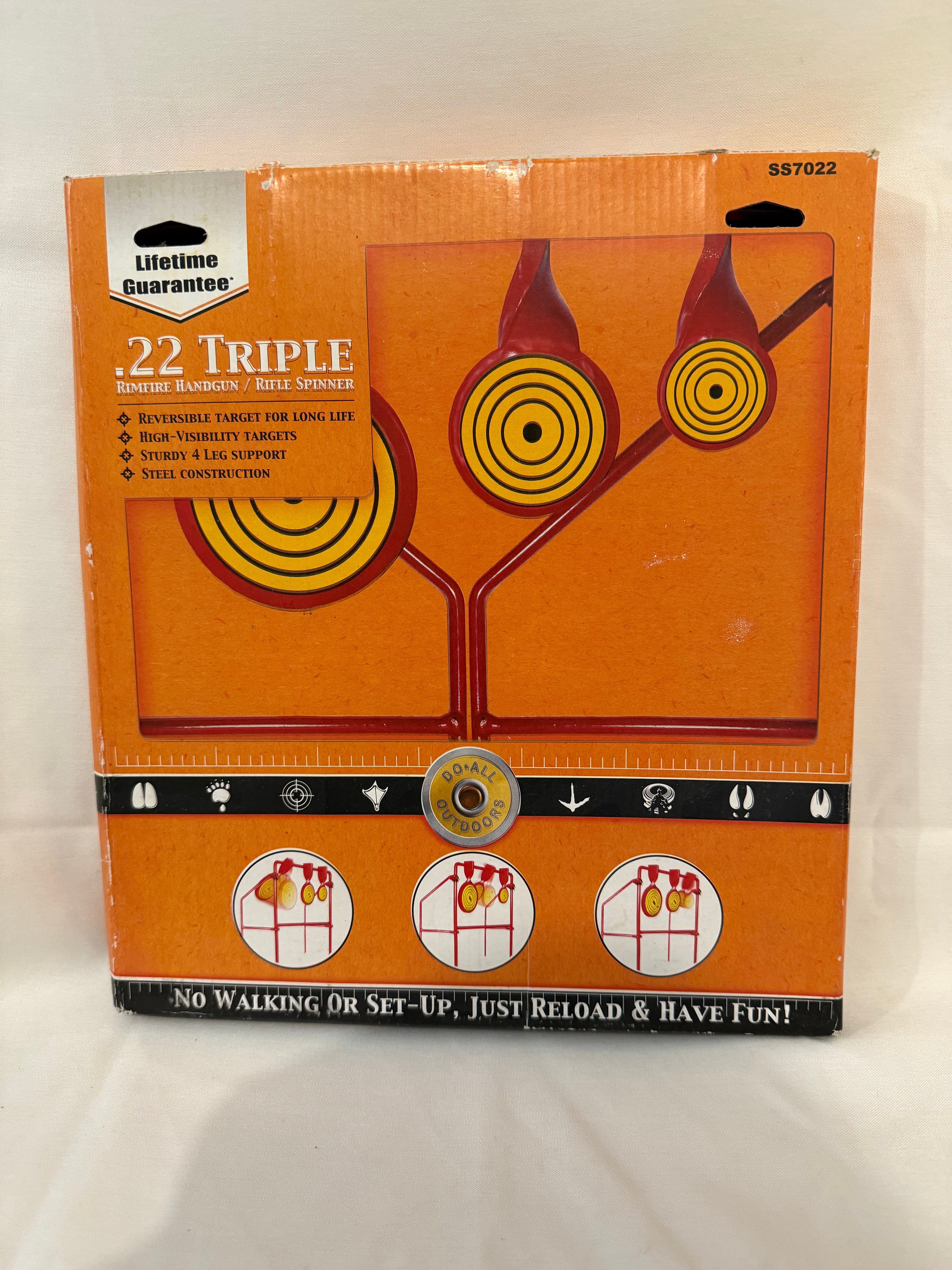 .22 Triple target spinner, Outdoor target practice