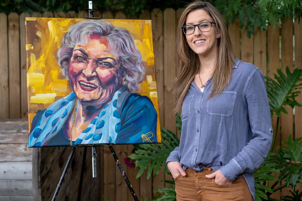 Betty White 24x24 original hand painted portrait