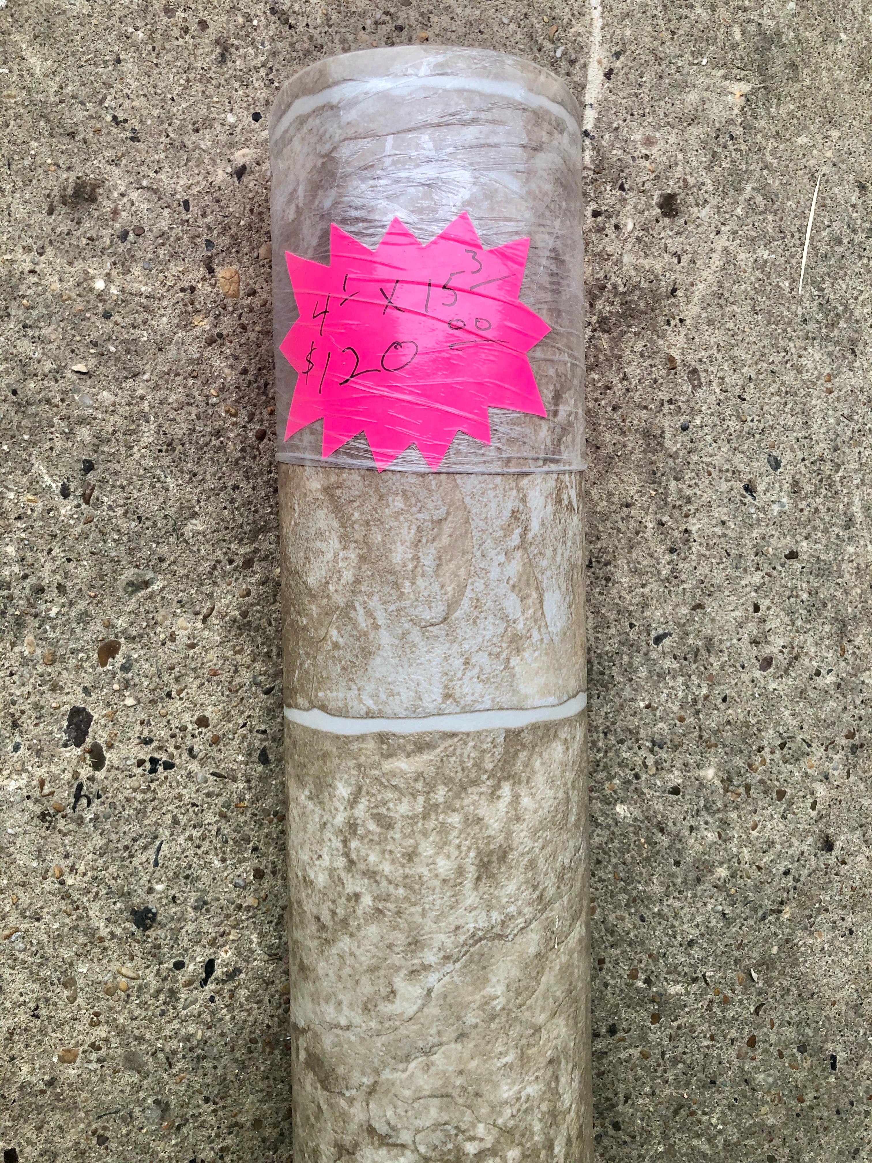 Vinyl flooring remnant, 4x15’3”
