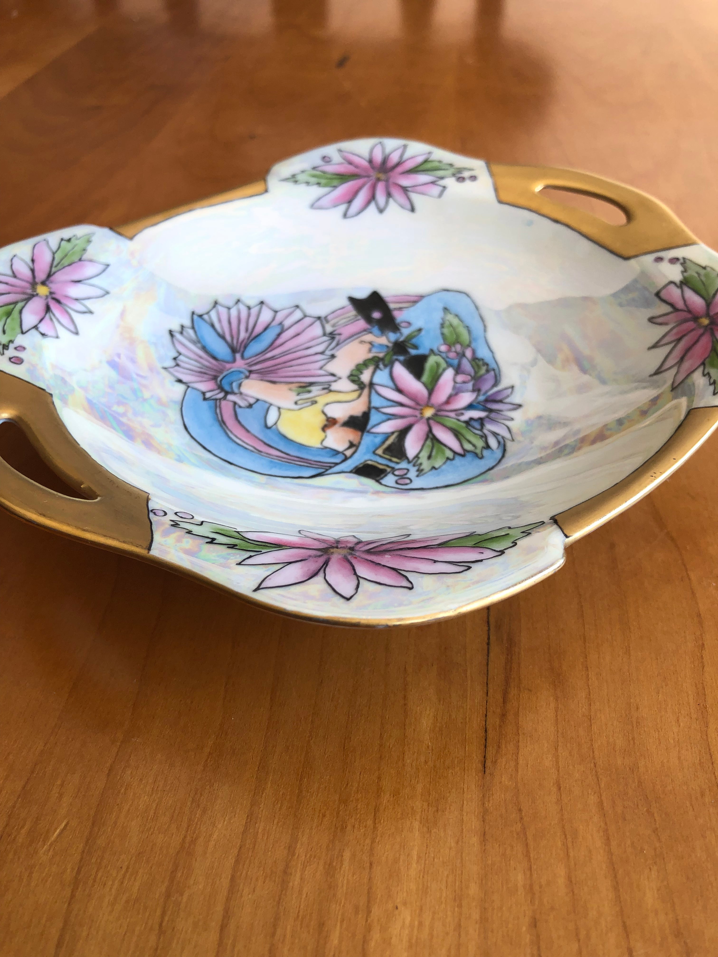 RS Germany hand painted dish, Rena E Keisser