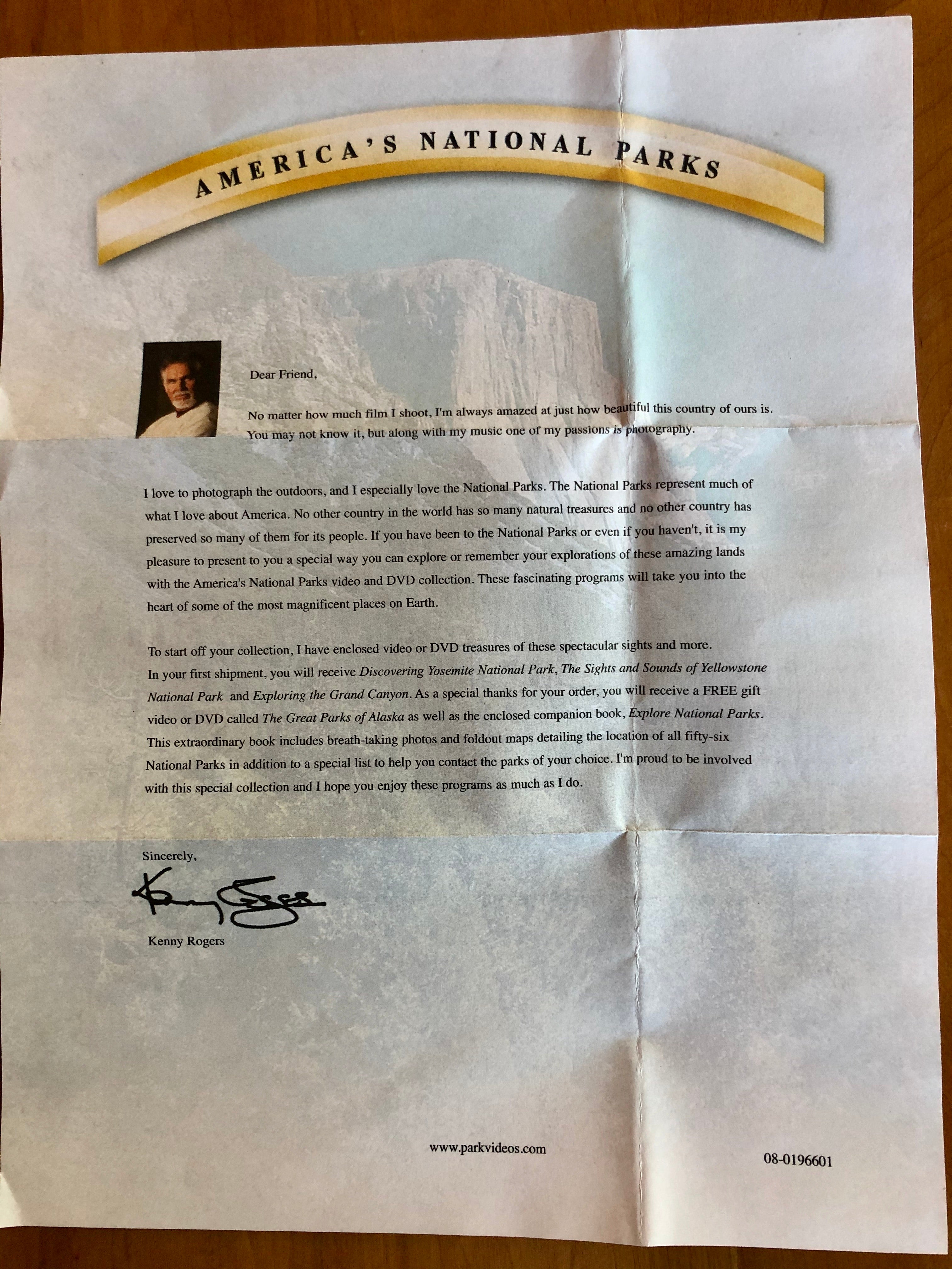 Kenny Rogers Discovering national parks DVDs