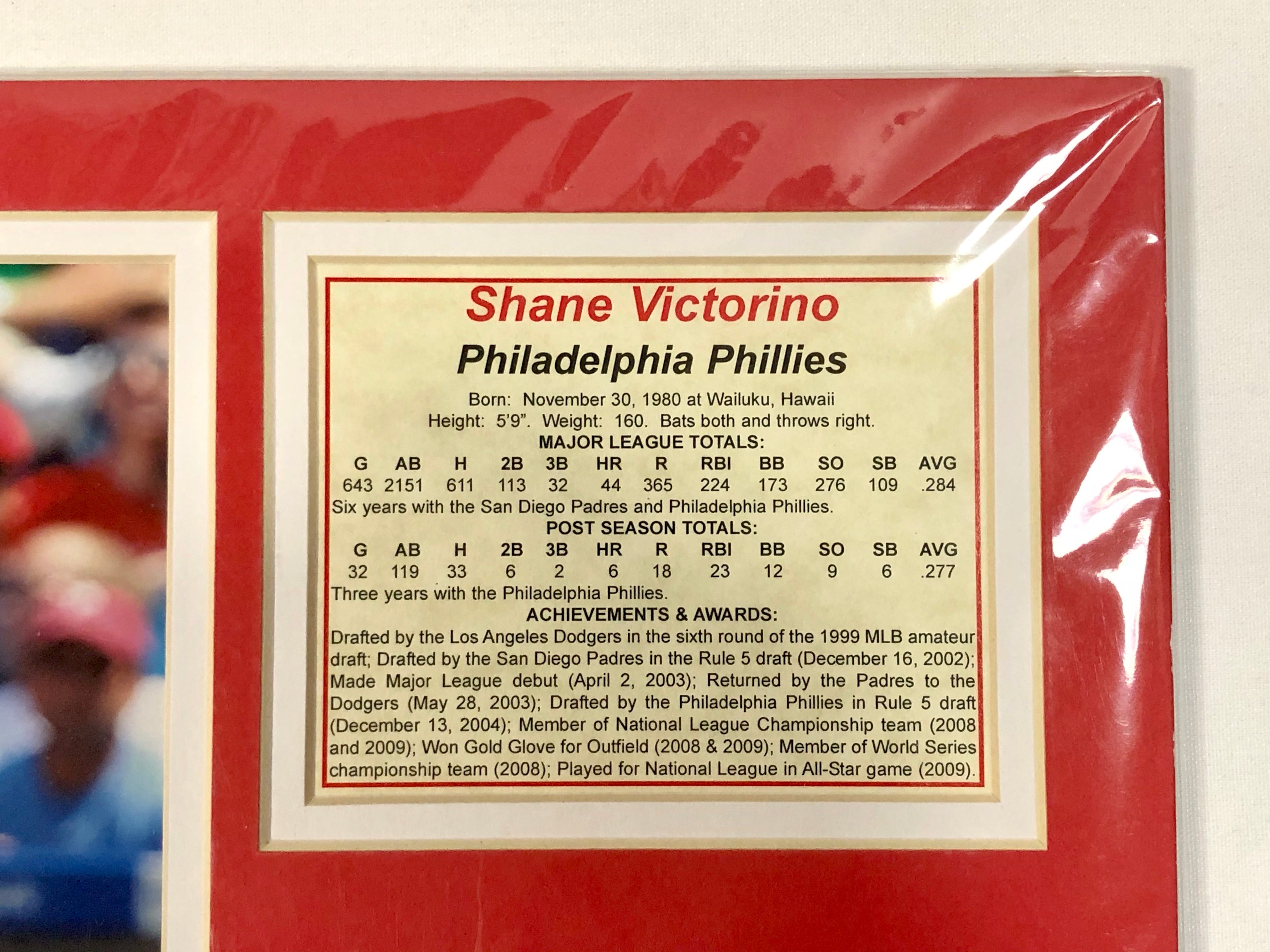 Shane Victorino Phillies 2008 World Series Matted Print 11x14
