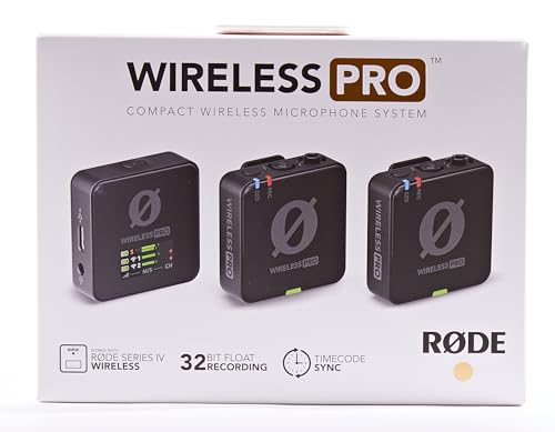 RODE Wireless PRO Compact Wireless Microphone System with Timecode, 32-bit Float On-board Recording, 2 Lavalier Microphones and Smart Charge Case for Filmmaking and Content Creation