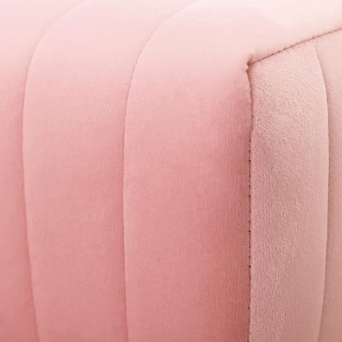 Furnimart 44 Inch Pink Velvet Ottoman Bench, Modern Upholstered Bedroom Benches Footrest Stool Indoor Bench for Entryway Living Room Bedroom Dining Room (Velvet-Pink)