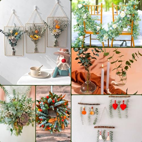 11 PCS Real Dried Eucalyptus for Shower Hanging Decor- 17'' Large Eucalyptus Stems Shower Plants from Fresh Eucalyptus Leaves for Shower, Shower Stuff Green Home Bathroom Vase Decor, DIY