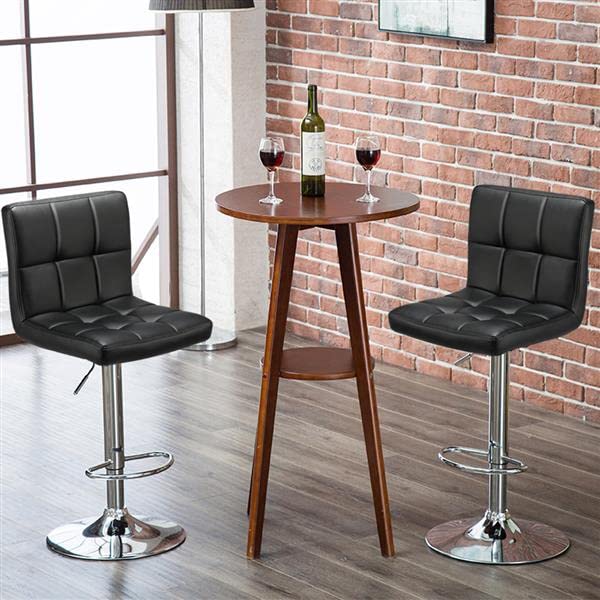 Yaheetech Counter Chairs Height Adjustable Counter Height Bar stools Kitchen Island Chairs Swivel PU Leather Chair Black X-Large Base and Seat, 4pcs