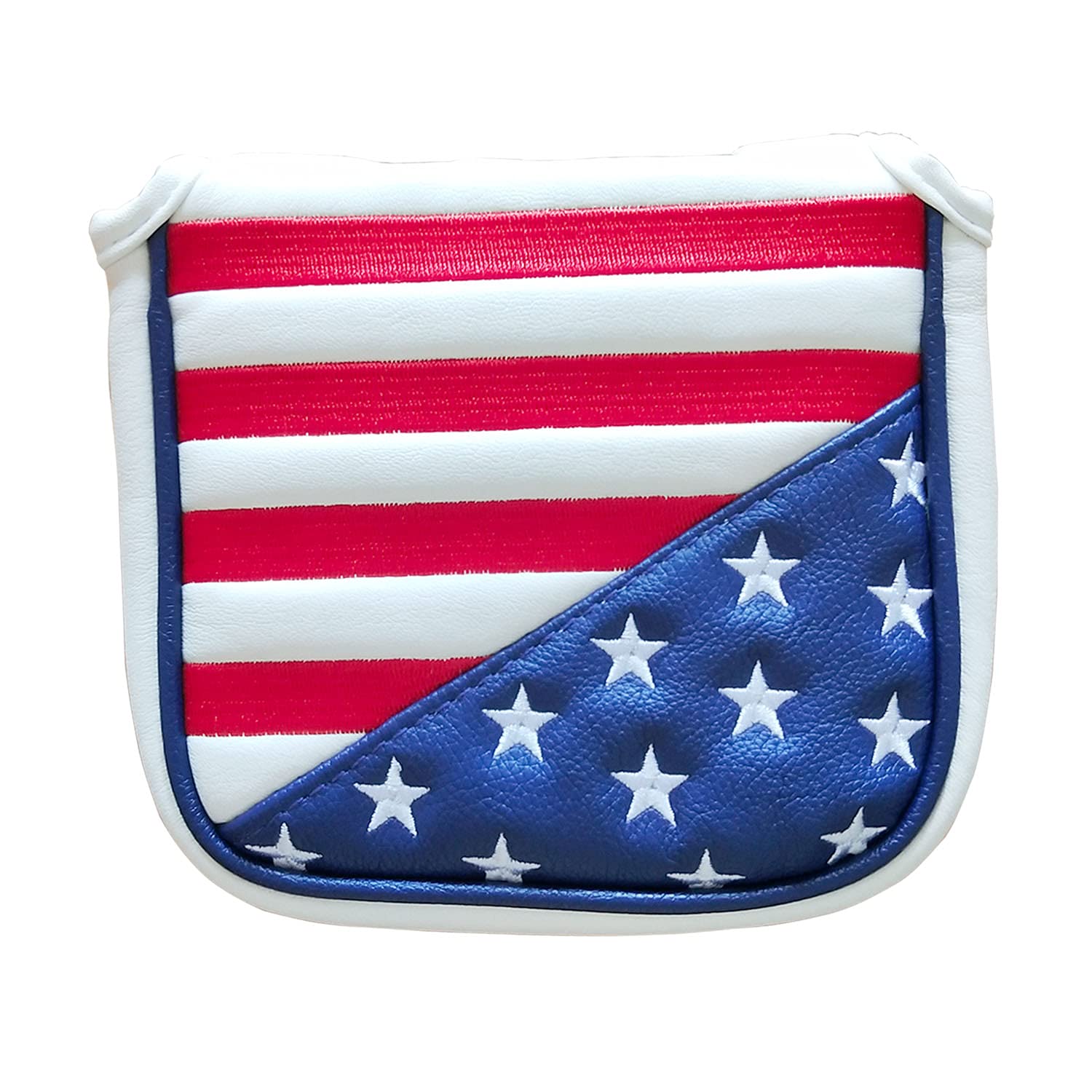 Mykepoda USA Square Mallet Golf Putter Head Cover Stars and Stripes Flag Pattern Headcover Magnetic