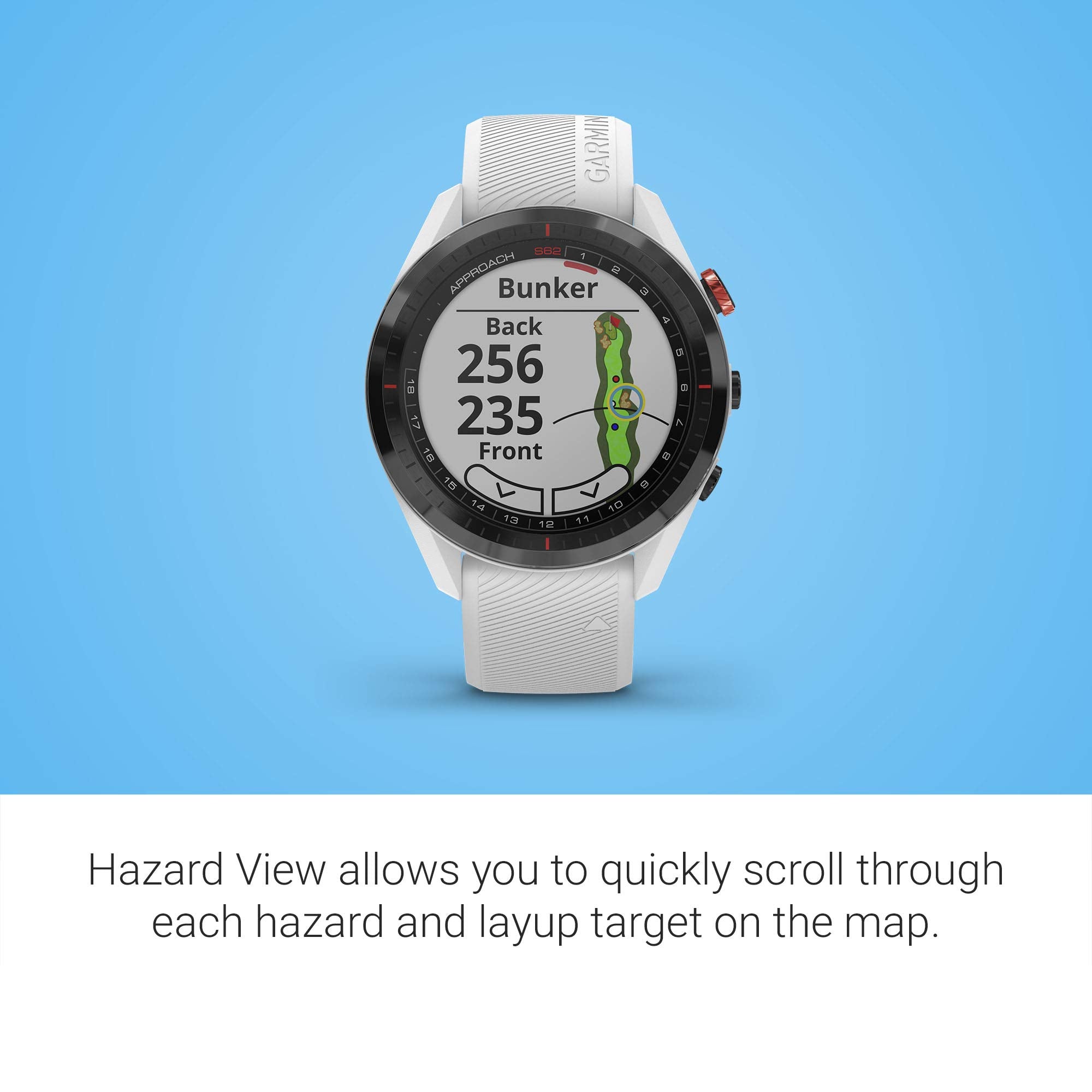 Garmin Approach S62, Premium Golf GPS Watch, Built-in Virtual Caddie, Mapping and Full Color Screen, White