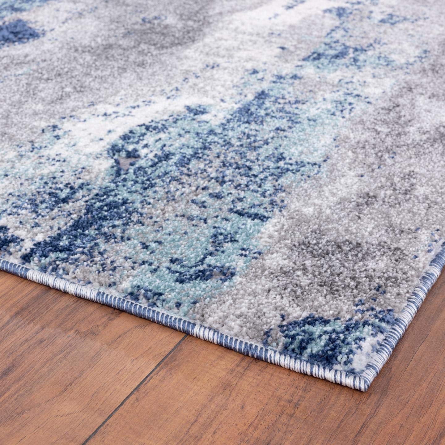 LUXE WEAVERS Euston Collection D.Blue-L.Blue 6x9 Modern Abstract Area Rug