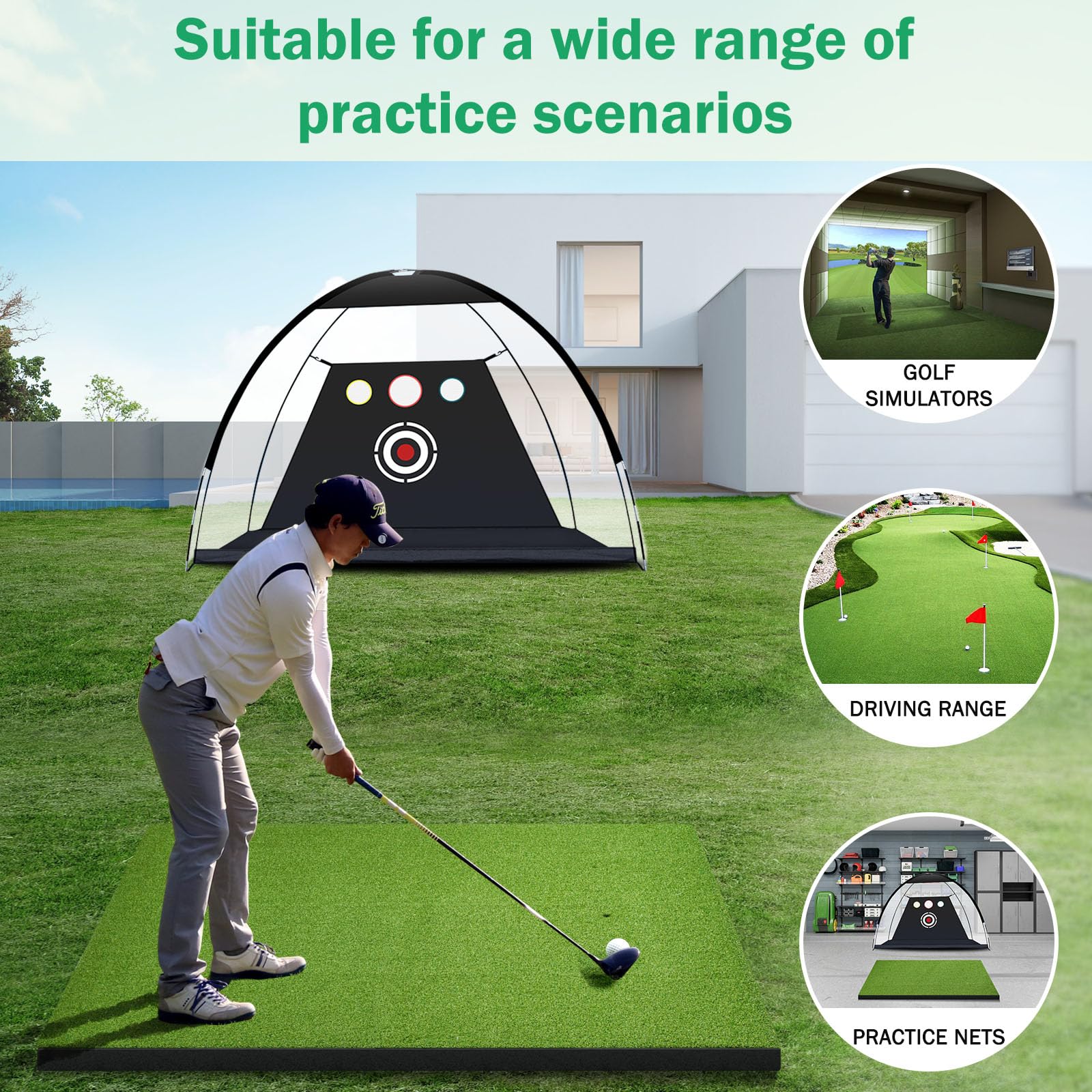 Golf Mat, ADDplus 5x4ft 31MM Thickened Golf Practice Mats, Home Training Mats Improve Golf-Lover Batting and Swing Skill, Golf Hitting Mat for Backyard, Garage Indoor Outdoor Training