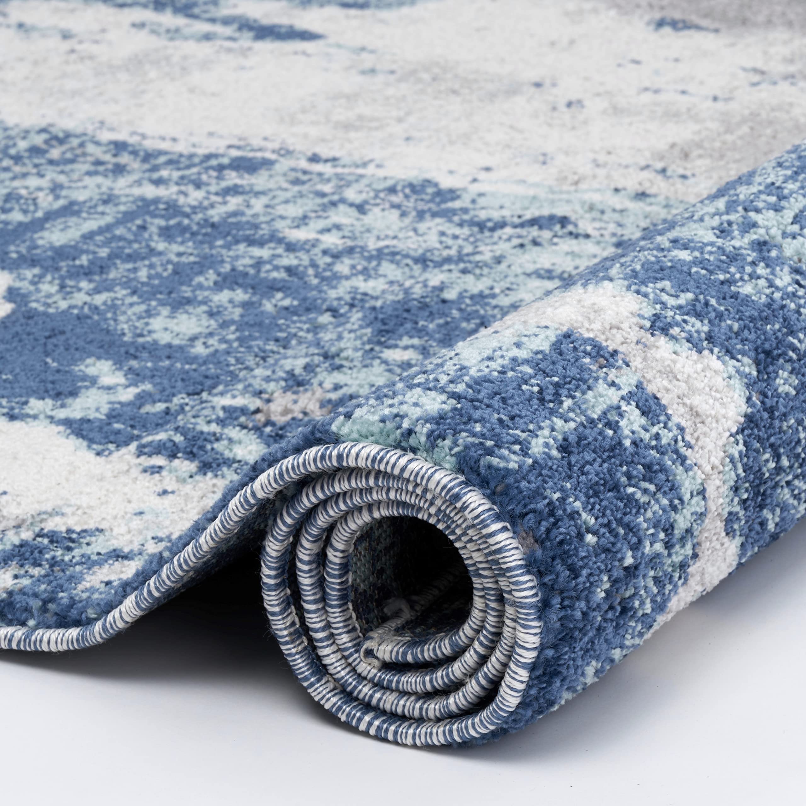 LUXE WEAVERS Euston Collection D.Blue-L.Blue 6x9 Modern Abstract Area Rug