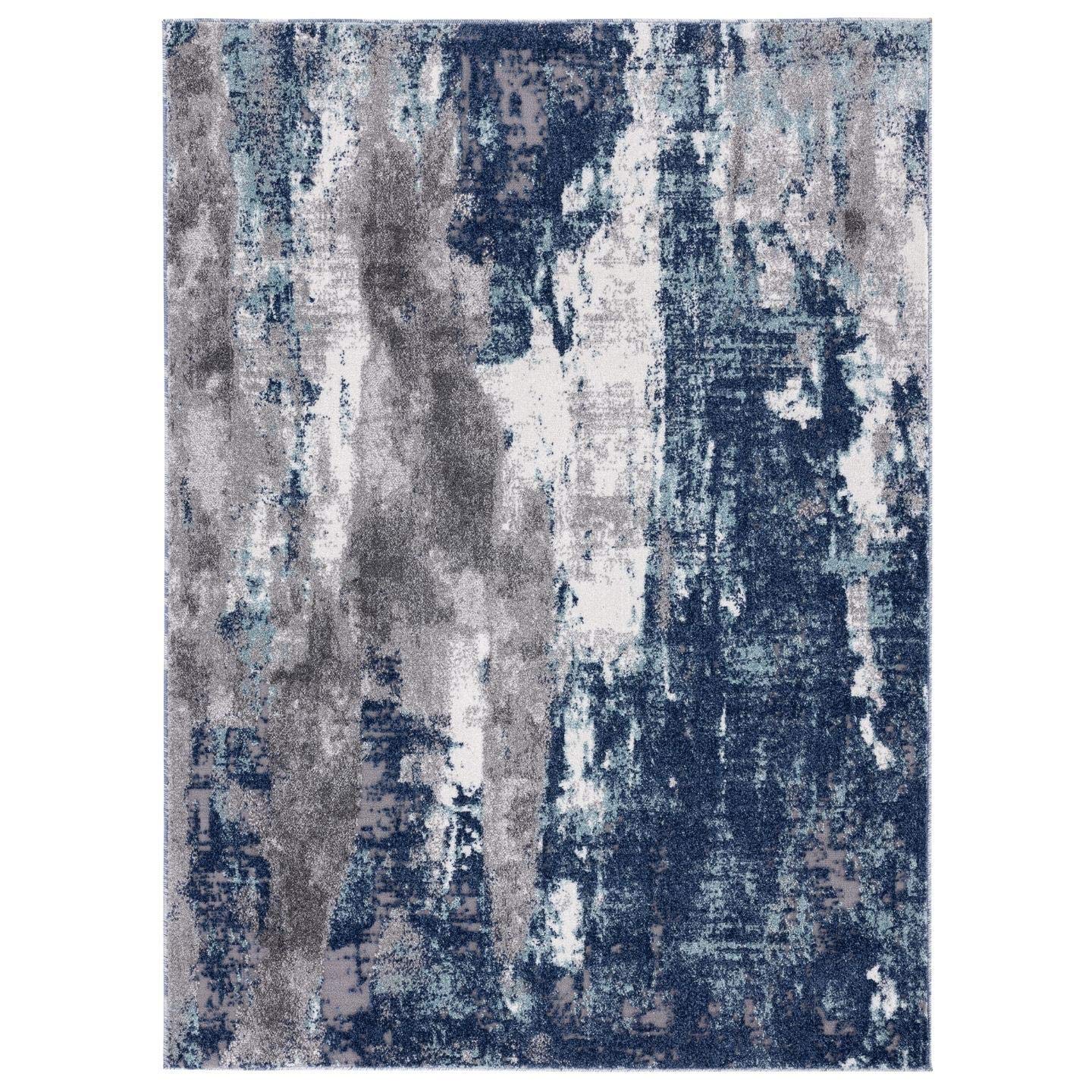 LUXE WEAVERS Euston Collection D.Blue-L.Blue 6x9 Modern Abstract Area Rug