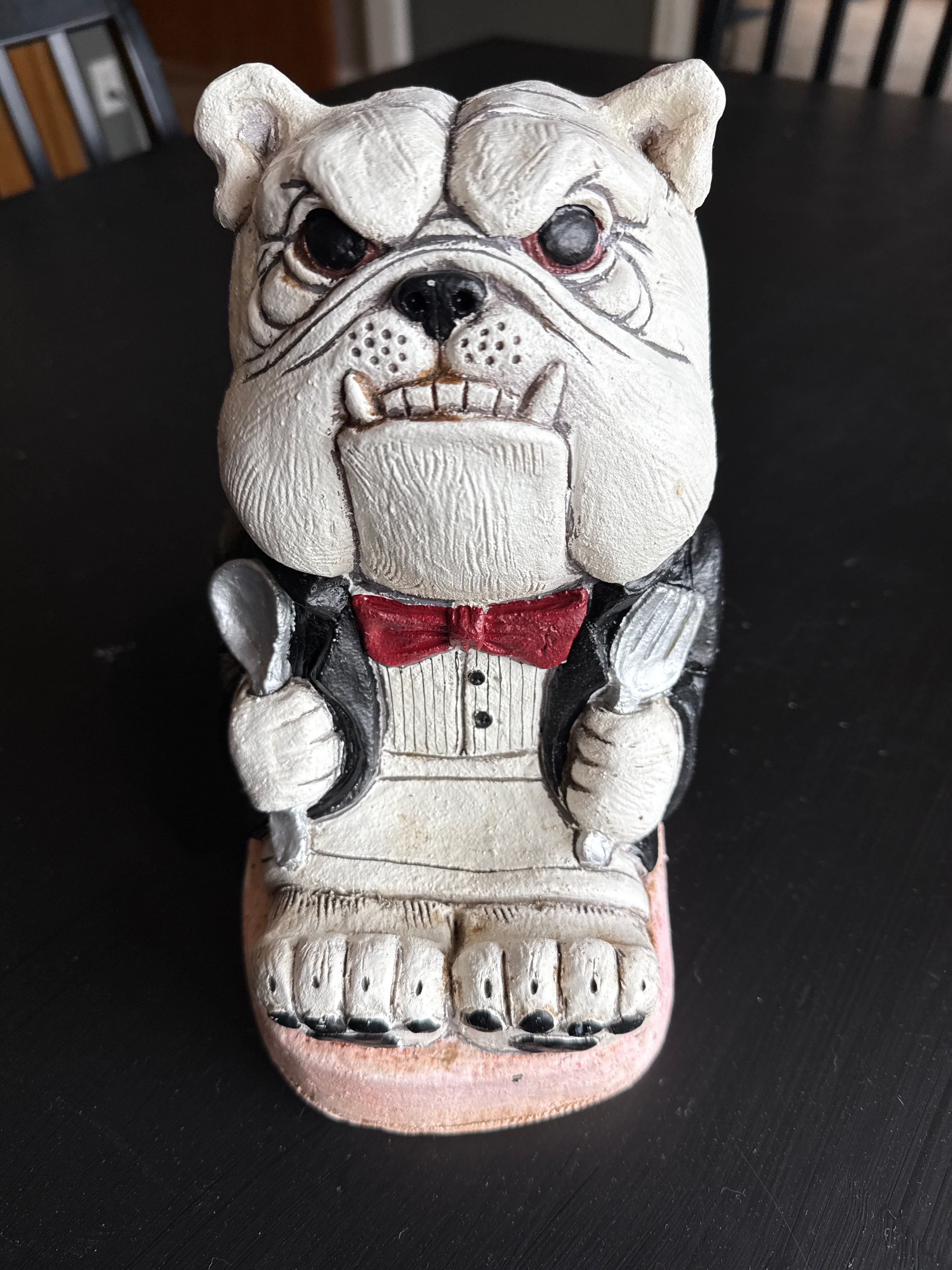 2002 Telle M. Stein Ceramic BUDDY BULLDOG  8" Tall Figure Sculpture