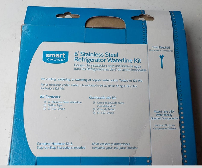 Smart Choice 6' Refrigerator Water Line Kit Stainless Steel