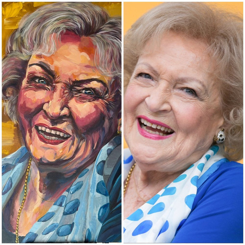 Betty White 24x24 original hand painted portrait