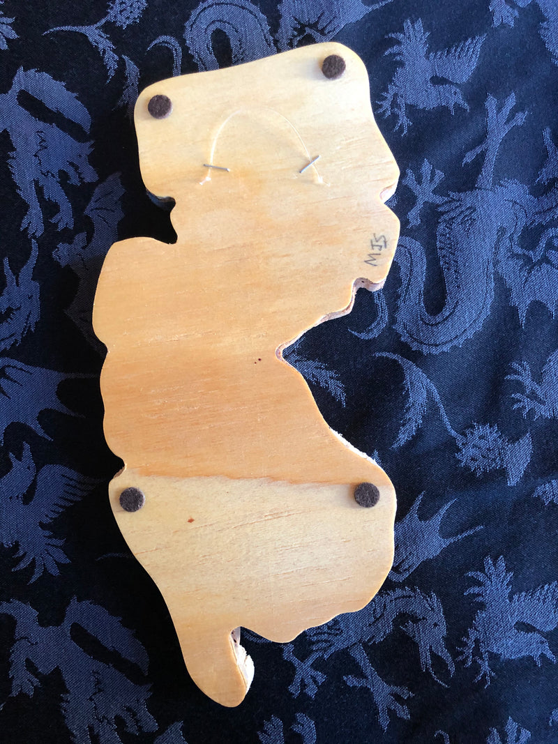 NJ shaped cork wall art/ trivet, red